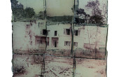 No.1202 | The Dormant Yellow series | Polaroid Photography | a collage of 9 images, all transferred to glass | 24×24 cm | 2013