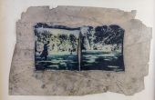 ”Expedition No.1″, from “Expedition” series , mixed media, polaroid photography, a collage of two images all transferred onto a glass, 24 x 33.5 cm, unique edition, 2018