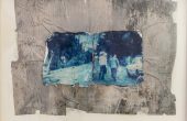 ”Expedition No.1″, from “Expedition” series , mixed media, polaroid photography, a collage of two images all transferred onto a glass, 24 x 33.5 cm, unique edition, 2018