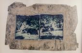 ”Expedition No.1″, from “Expedition” series , mixed media, polaroid photography, a collage of two images all transferred onto a glass, 24 x 33.5 cm, unique edition, 2018