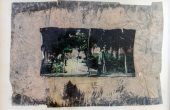 ”Expedition No.1″, from “Expedition” series , mixed media, polaroid photography, a collage of two images all transferred onto a glass, 24 x 33.5 cm, unique edition, 2018