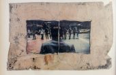 ”Expedition No.1″, from “Expedition” series , mixed media, polaroid photography, a collage of two images all transferred onto a glass, 24 x 33.5 cm, unique edition, 2018