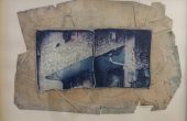 ”Expedition No.1″, from “Expedition” series , mixed media, polaroid photography, a collage of two images all transferred onto a glass, 24 x 33.5 cm, unique edition, 2018
