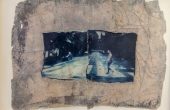 ”Expedition No.1″, from “Expedition” series , mixed media, polaroid photography, a collage of two images all transferred onto a glass, 24 x 33.5 cm, unique edition, 2018